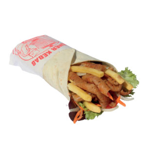 Piadina kebab con patatine fritte